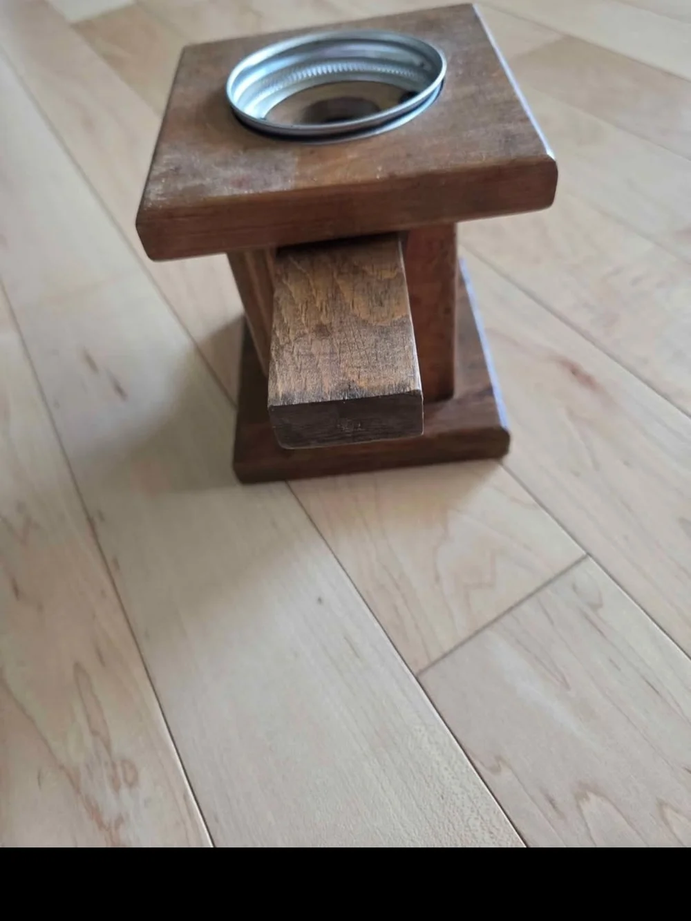 Wooden mason jar candy dispenser